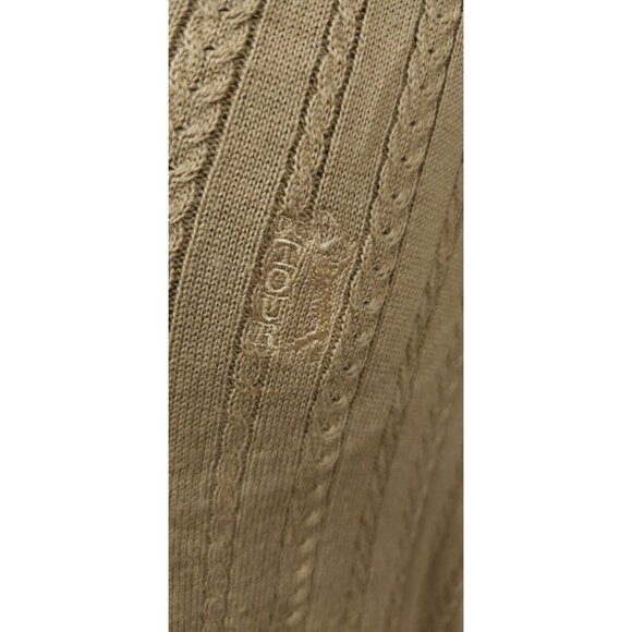 PGA TOUR Mens XL Beige Cable Knit Sleeveless V-Neck Logo Golf Sweater Vest - Picture 4 of 11